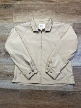 London Fog Beige Zip-Front Jacket Mens 42 Long